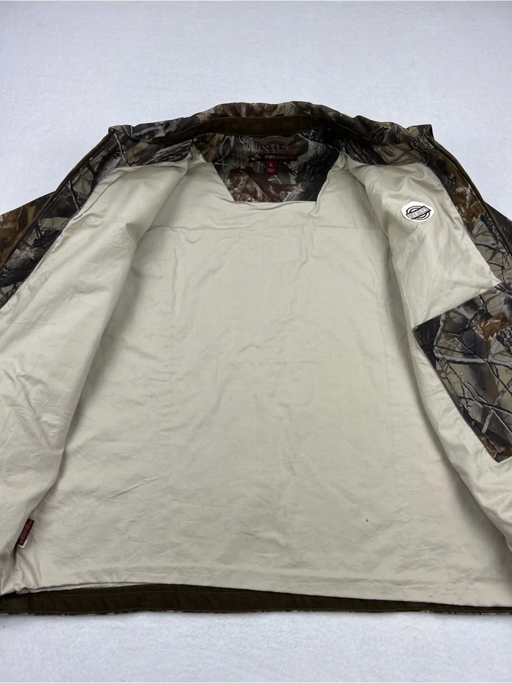 Dri Duck Mens Realtree Camoflauge Heavy Canvas Work Jacket Size XL Full Zip